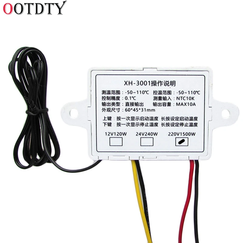 Digital LED Thermometer Temperature Controller AC220V 10A Thermostat Incubator Control Microcomputer Probe Weather Station | Инструменты
