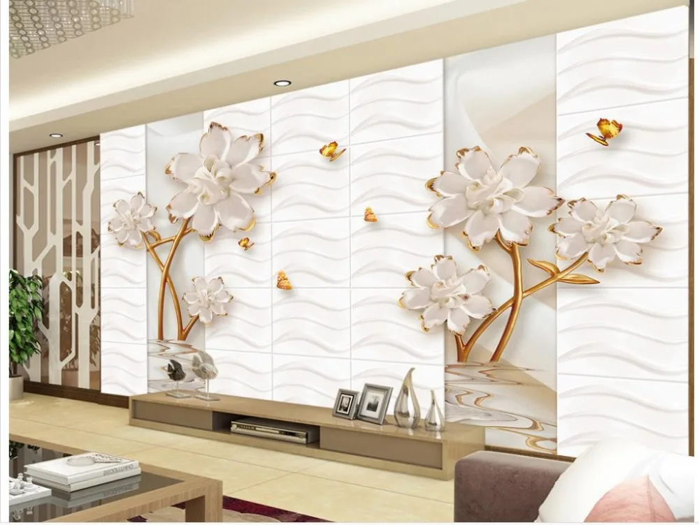 Индивидуальные обои для стен тисненые цветы украшение дома пользовательские 3d