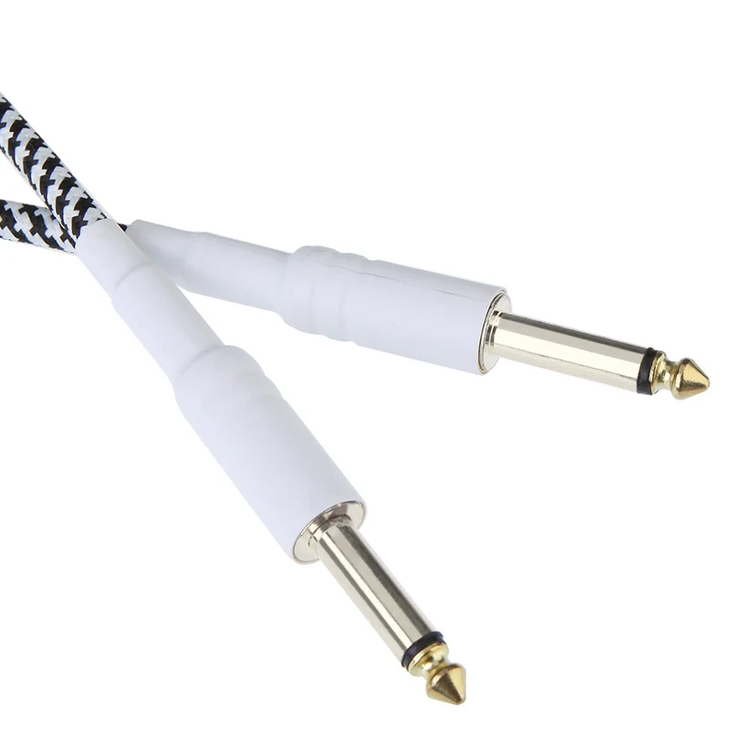 3M/10FT Wove Guitar Lines Cable 24k Gold-plated Connectors and Oxygen-free Copper Wire Cord Black with White | Спорт и развлечения