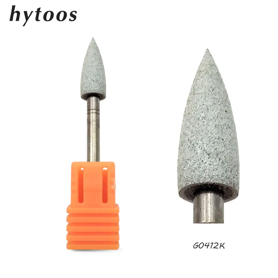 HYTOOS 4*12 мм конусное Силиконовое сверло 3/3" роторные сверла для маникюра, педикюра, аксессуары, Tools-G0412K для полировки ног - Цвет: Gray