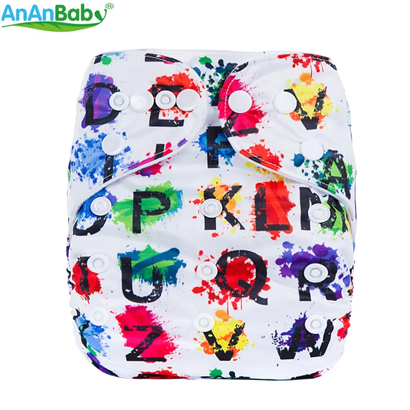 Ananbaby тканевые подгузники с цифровыми принтами карманные детские моющиеся со