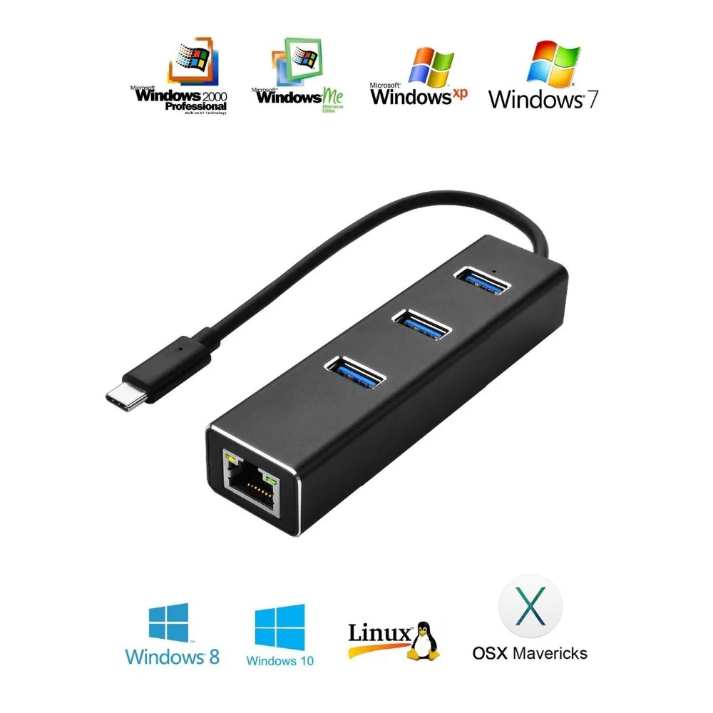 USB C Ethernet адаптер концентратор к Внешний RJ45 LAN сетевая карта гигабитный Интернет