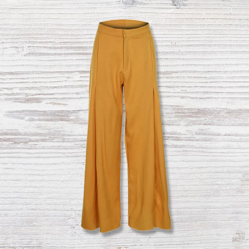 Летние женские свободные широкие брюки большого размера однотонные простые