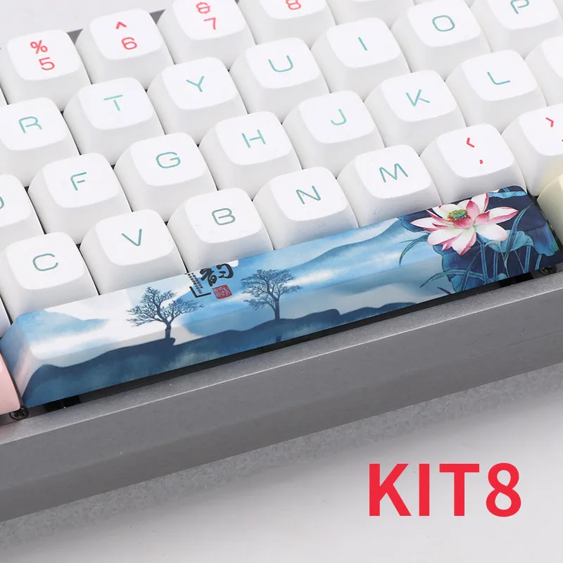 Five sides Dye-subbed PBT Spacebar 6.25U cherry profile keycap for DIY mechanical keyboard