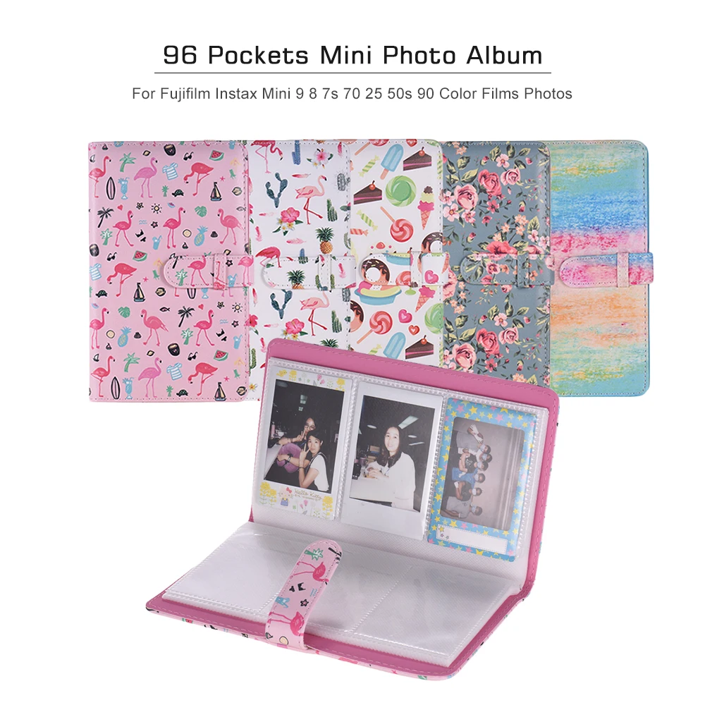96 карманы маленький фотоальбом для ЖК-дисплея с подсветкой Fujifilm Instax Mini 9 камеры одноступенного процесса 8 7s 70 25 50s 90 Цвет пленки, фото Камера Бумага 86*54 мм