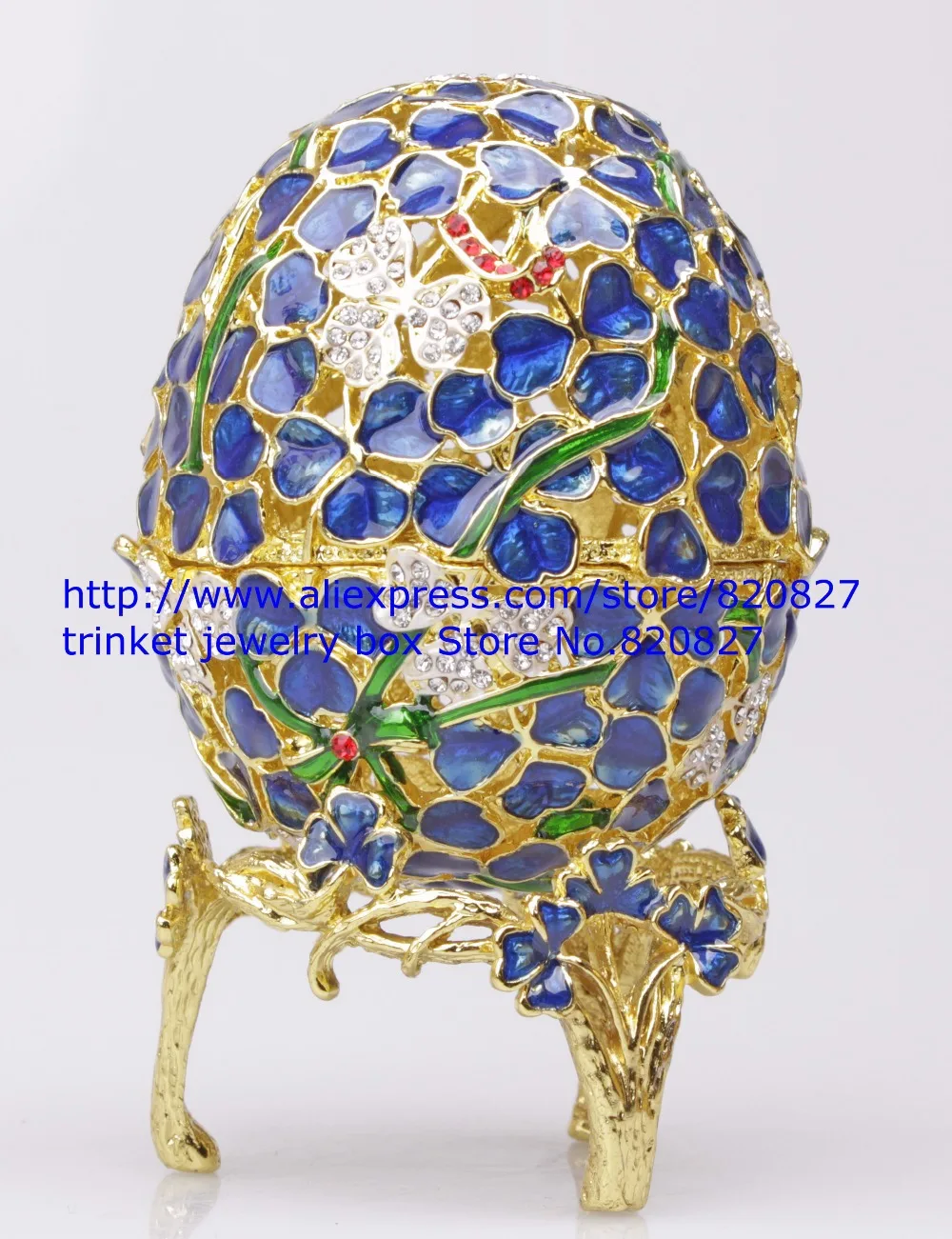 Faberge Egg Box Platinum Colored Czech Crystals, Silver with Stand Figurine Trinket Pill Jewelry Box Floral Flowers Trinket Egg
