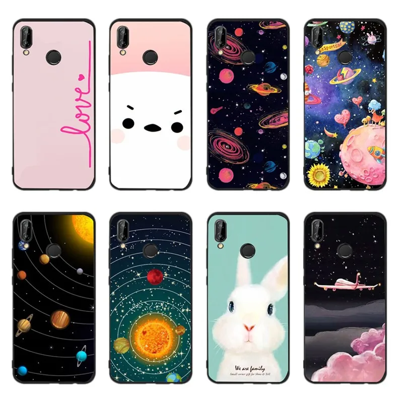 Black Soft TPU Phone Case For Huawei P20 Lite Mate 10 Cover P8 2017 P10 P9 Mini P Smart Cases Coque |