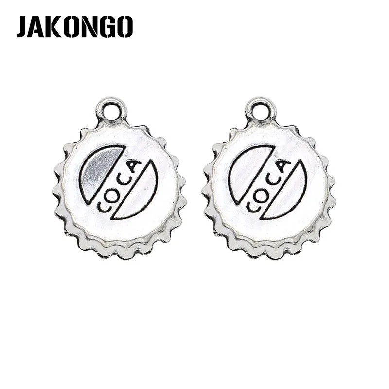 

18pcs Antique Silver Color Coca Bottle Cap Charms for Jewelry Making Necklace&Bracelet Pendants 21*17mm