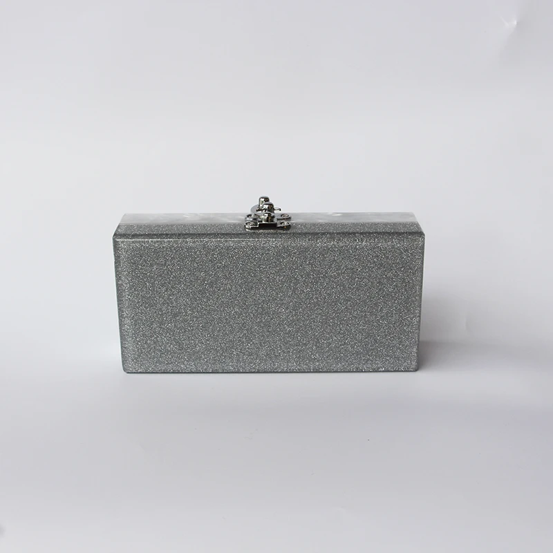 Акриловая сумка клатч женская маленькая на плечо Классические Серебристые