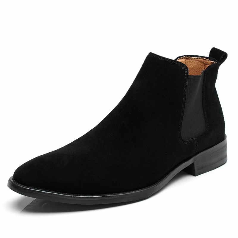 

Mens Ankle Boots Shoes Men Pu Leather Decent Men Flats Solid Slip-On Male Short Shoes Casual British Spring Winter Boot for Men