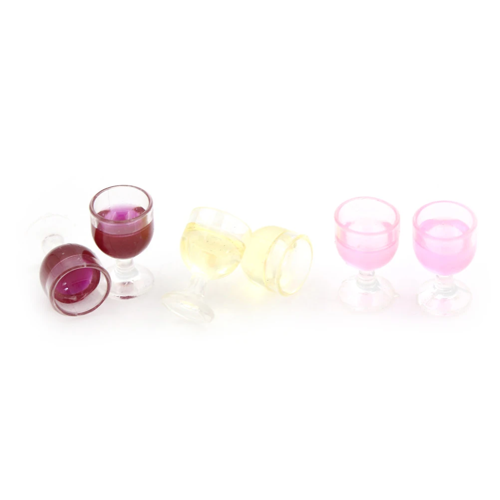 

2Pcs Mini Red Wine Cup Simulation Furniture Wine Glass Goblet Doll House Decoration for 1/12 Dollhouse Miniature Accessories