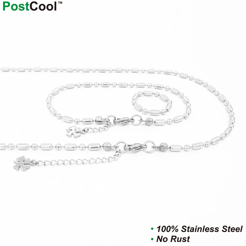 Цепочка Из Нержавеющей Стали с бамбуковым покрытием шириной 3 мм цепочка на