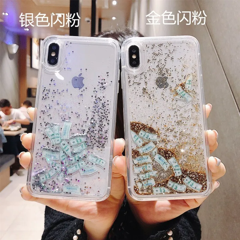 Quicksand Back Cover For iPhone X(10) XS Max XR Case Luxury Glitter Bling Shell Transparent TPU Cases 7 8 Plus Coque |