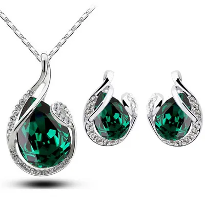 Австрийский кристалл Прямая поставка Модный комплект ювелирных изделий