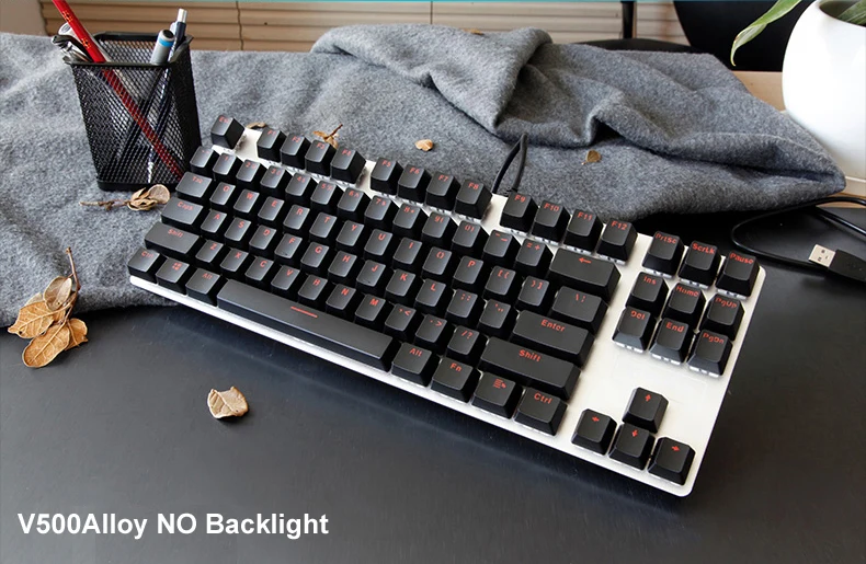 Rapoo механическая клавиатура V500 RGB светодиодный с подсветкой игровая клавиатура с полными клавишами программируемый анти-ореолы PC Gamer