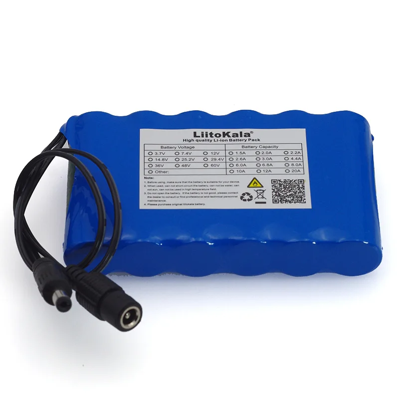 LIitoKala 12 V 6800 Mah портативный супер 18650 перезаряжаемый телефон емкость CCTV Cam Monitor DC 6 6.8A