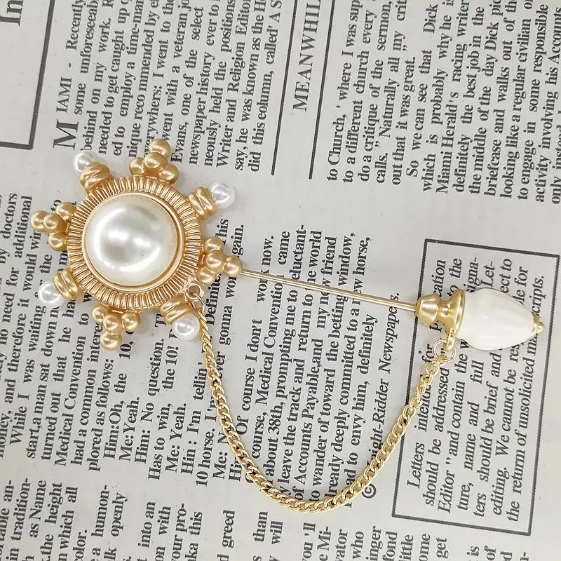 Новинка 2018 булавка на цепочке с сокровищами античного цвета Женская Брошь в виде