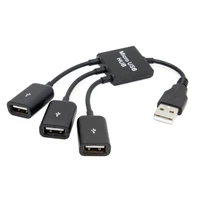 cablecc usb 2 0 to 3 ports hub bus power cable for laptop notebook pc flash disk mouse