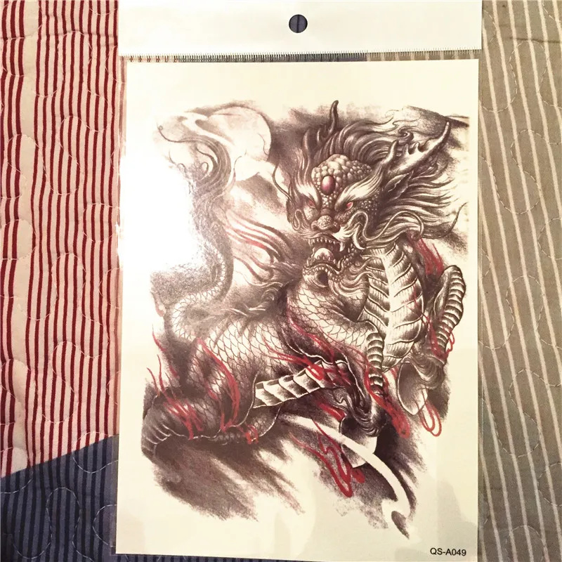 New Sexy Fashion Dragon Temporary Tattoos Metal Arm Large Tattoo Stickers Jewelry Flash Body Art Beauty Sticker | Красота и здоровье