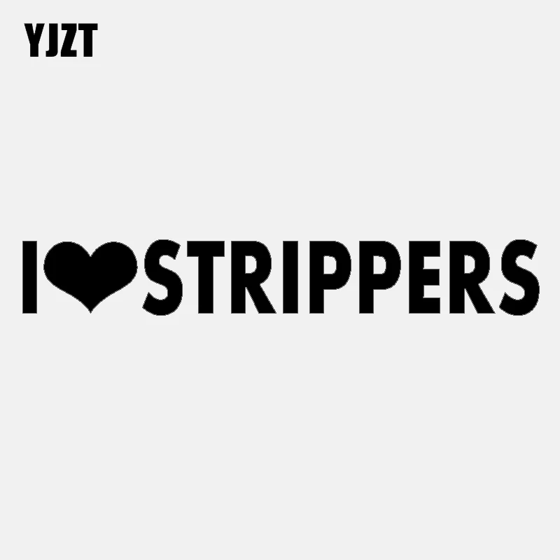 

YJZT 19.3CM*2.8CM Fun I Love Strippers Car Sticker Decal Black Silver Vinyl Car-styling C11-1560