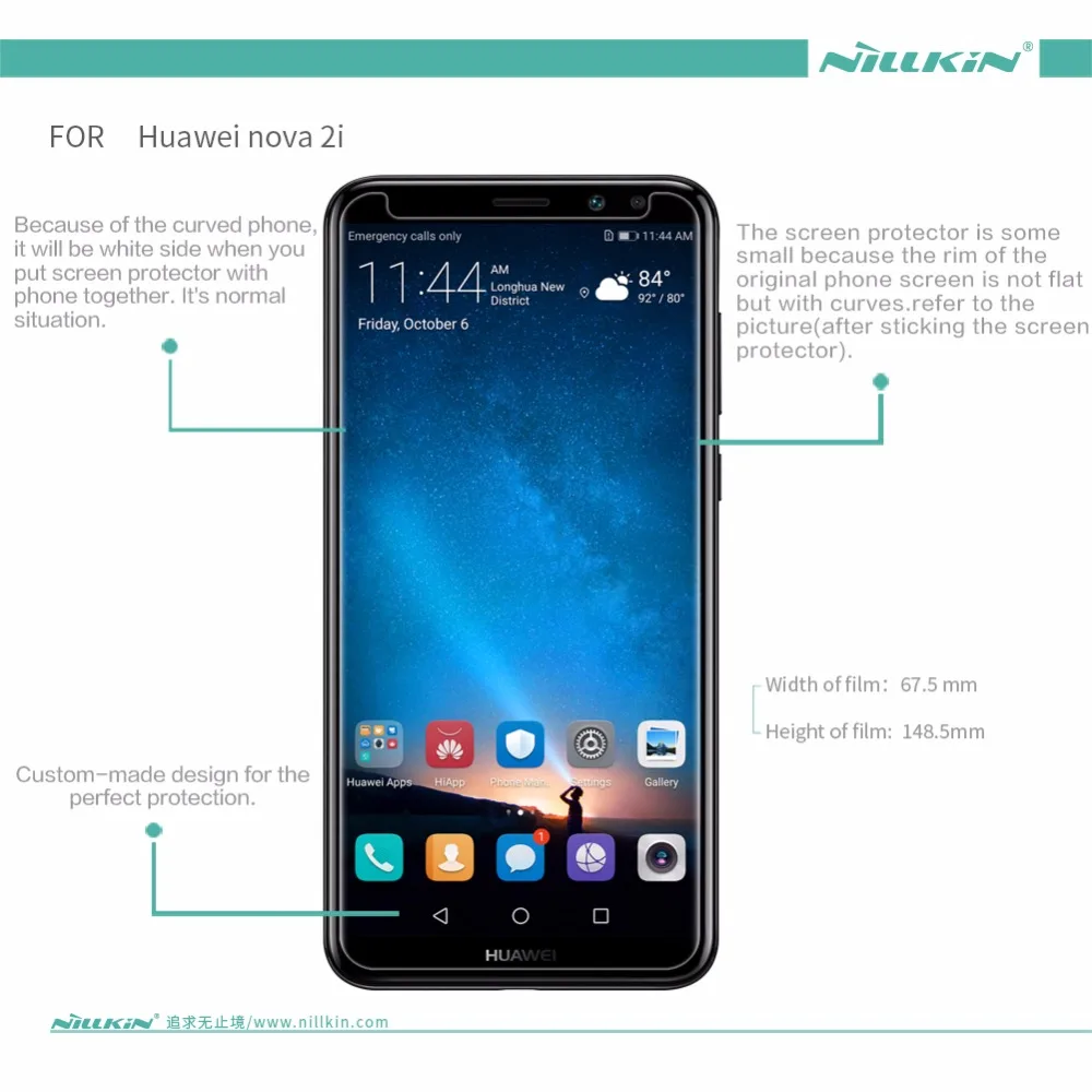 Nillkin для huawei Nova 2i HD скраб Передняя пленка протектор экрана maimang 6 защитная матовая