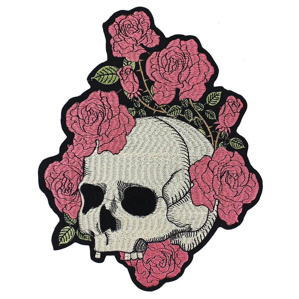 1 шт. патчи с вышитыми черепами в стиле панк рок цветами розами каркасом железные