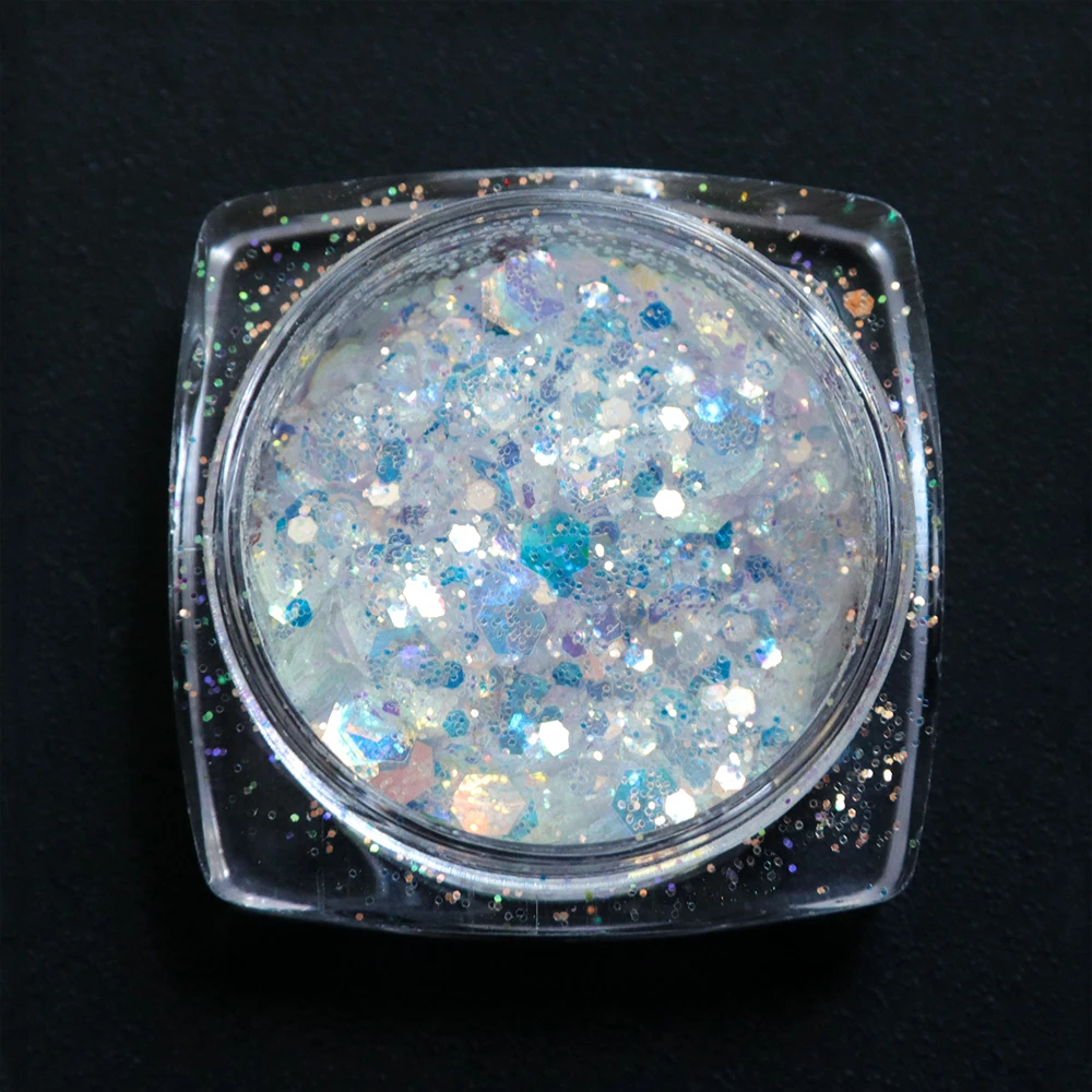 1 бутылка ногтей Блеск порошок Русалка цвет пыль блестка хром пигмент блестки