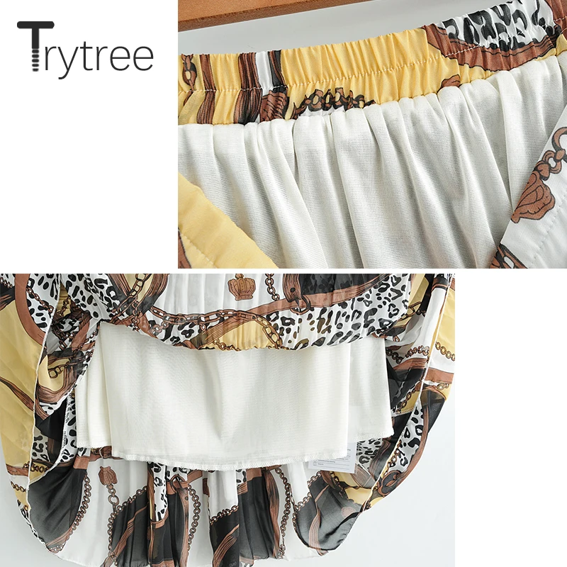 Летняя Осенняя повседневная юбка Trytree Женская юбка-трапеция из полиэстера с