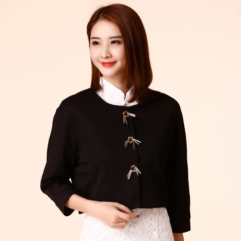 F ~ 3XL размера плюс Сезон весна осень Женские элегантные цветочные бусины вязать