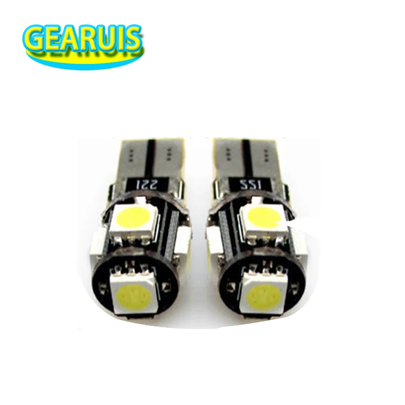 HK Post 100X Автомобильный светодиодный T10 194 168 W5W Canbus без ошибок 5 SMD 5050 5SMD светильник на