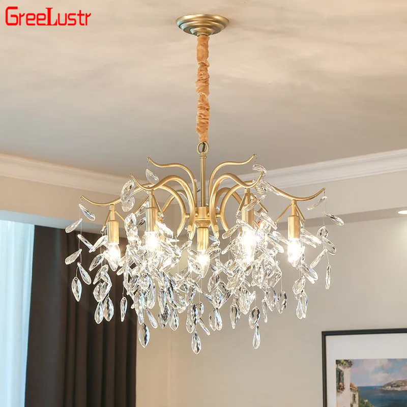 2019 роскошный хрустальный подвесной светильник E14 LED lustres de cristal крытый свет для