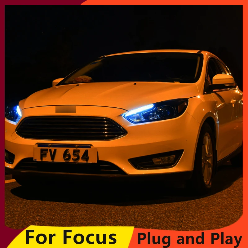 KOWELL автомобильный Стайлинг для Ford Focus фары- Focus3 светодиодный фары DRL Биксеноновые линзы Высокий Низкий луч парковка противотуманная фара