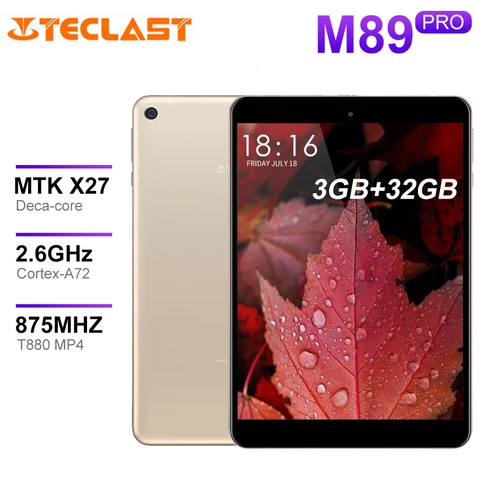 Teclast M89 Pro планшетный ПК MTK Helio X27 (MT6797) десять ядер 3 Гб RAM 32 Type C 2 4G + 5G двухдиапазонный