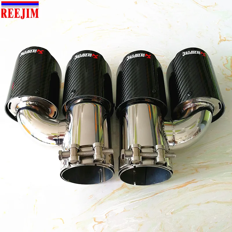 Двойной нержавеющая akrapovic выхлопная насадка из углеродного волокна Выхлопной