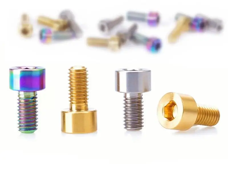 

LOT 2 M5x0.8 Thread Length 10mm / 12mm Ti/Golden/Rainbow GR5 Titanium Hex Socket Cap Screw Bicycle Brake Handle