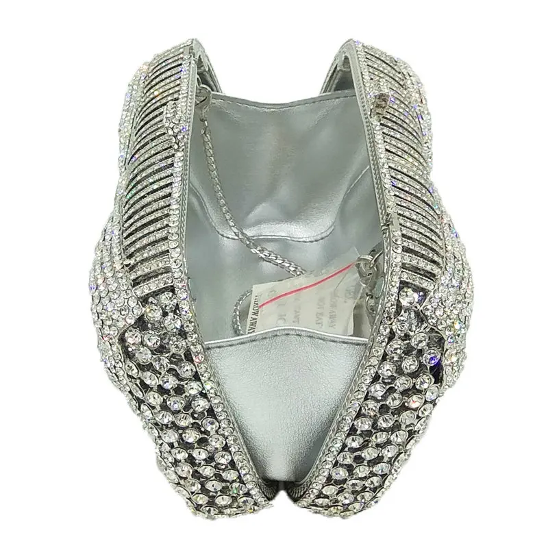 Boutique De FGG Элегантный форма чаши Для женщин из металла клатчи вечерняя сумочка Minaudiere дамские сумочки и кошельки Lades Свадебные клатч вечерние сумки
