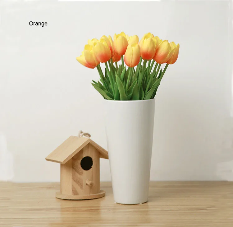 15 шт./лот красочные искусственные цветы тюльпана для украшения стола реальный на