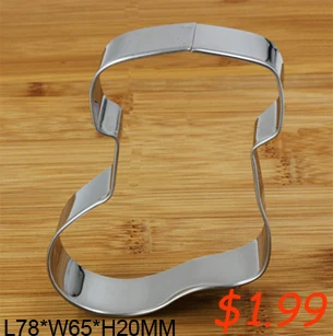 Рождественские носки из нержавеющей стали форма для печенья|cookie cutter|stainless steel