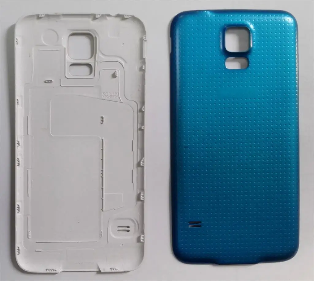 Задняя крышка батареи для samsung Galaxy S5 i9600 G900 задняя крышка корпуса для Galaxy S5 mini G800 задняя крышка чехол с 1х пленкой - Цвет: Blue without ring