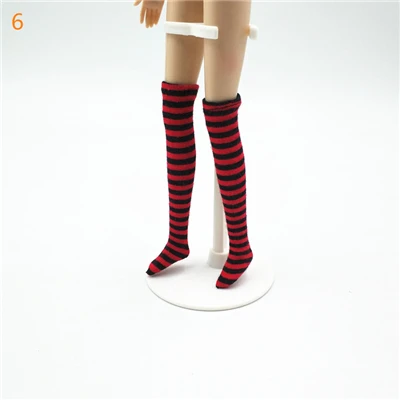 color 6 1 пара новые полосатые чулки для Barbies, Blyth, Momoko, Azone, 1/6 кукла licca носки одежда аксессуары - Цвет: color 6