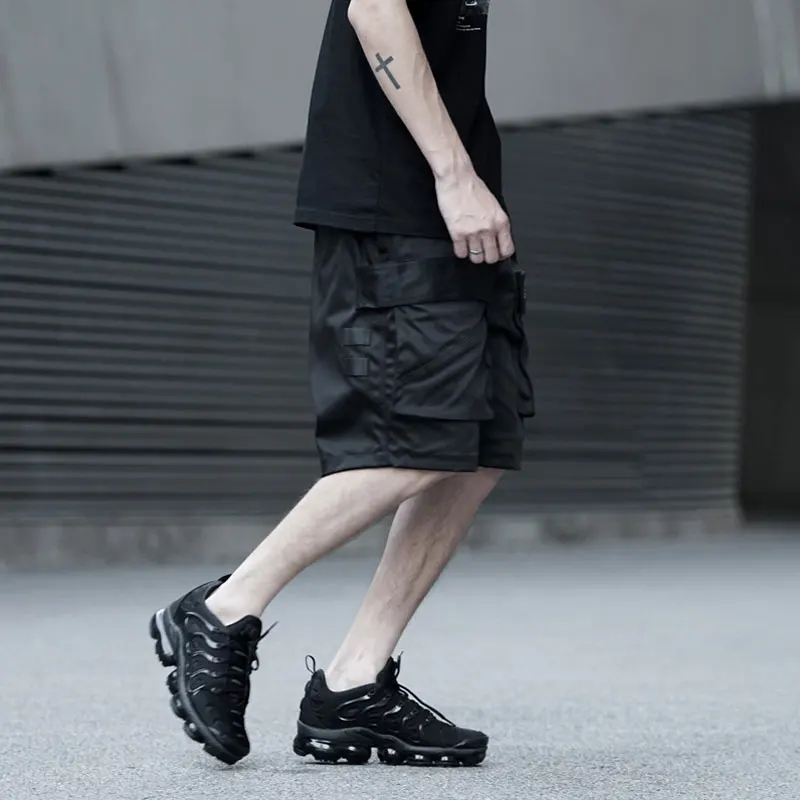 Cargo Shorts Men Hip Hop Summer Streetwear Elastic Waist Sweat Short Sweatpant Jogger | Мужская одежда