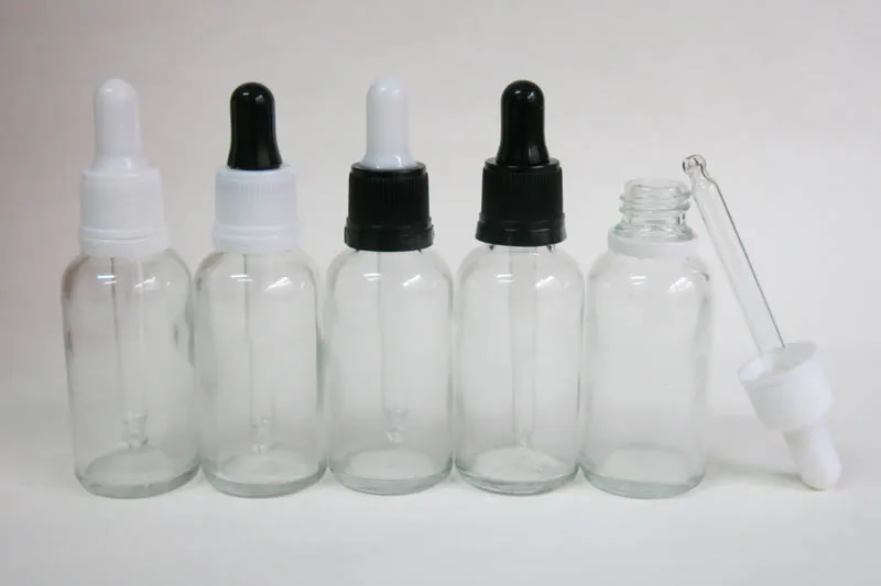 wholesale 100 X 30ml Glass dropper bottle, clear e liquid glass bottle with dropper, 1oz flint glass bottle with pipette