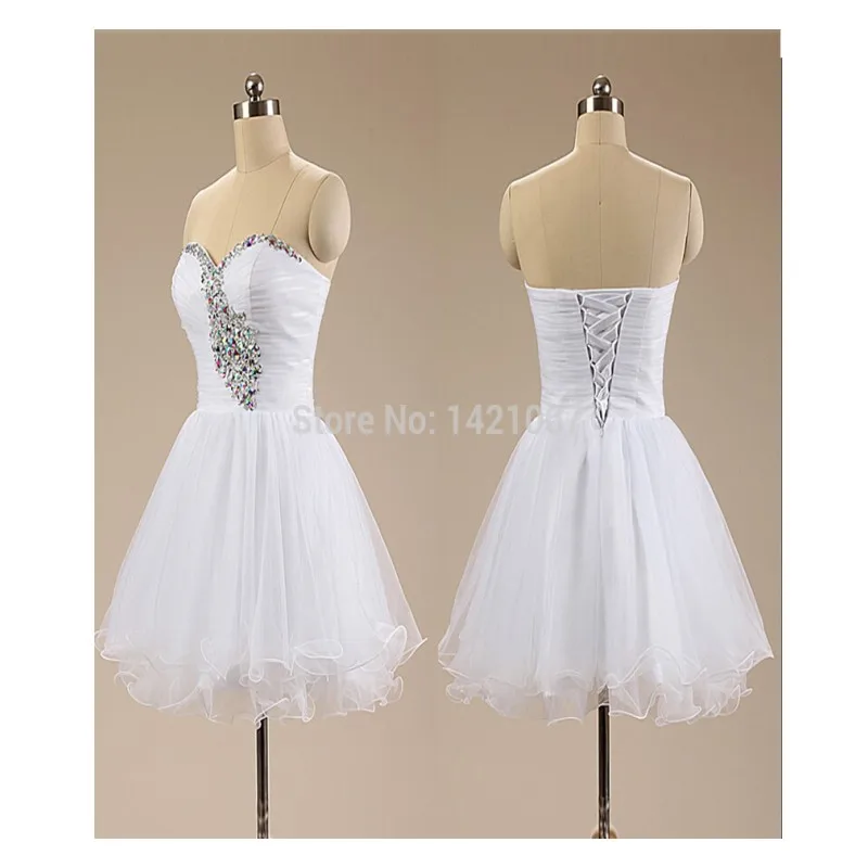 Горячая распродажа шик платье-линии белый пром платье с бисером и кристалл