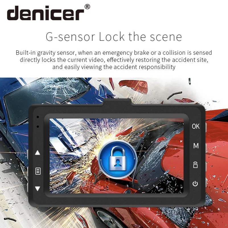 Denicer FHD 1080P Автомобильный видеорегистратор камера зеркало двойной объектив