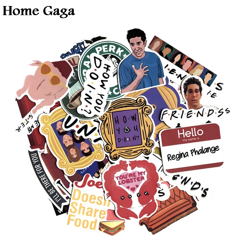 Homegaga 34 шт. друзья ТВ шоу вентиляторы подарок украшения Стикеры для DIY Скрапбукинг альбом багаж ноутбук телефон наклейка D1666