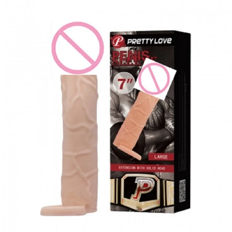 Мужской удлинитель для пениса большой длины 7 дюймов с шариком на ремешке