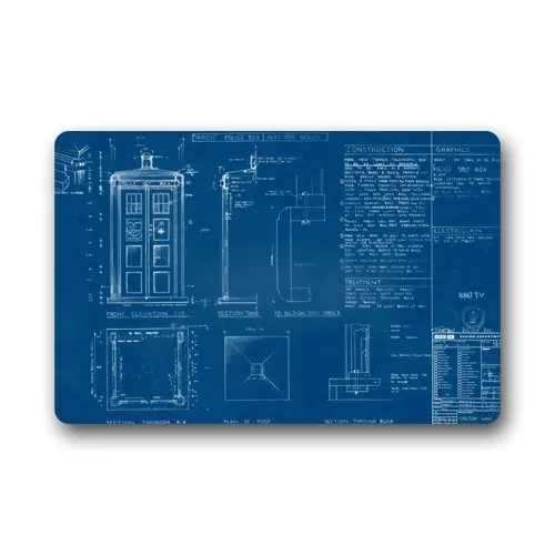 SENL Doctor Who Tardis Blueprints изготовленный на заказ нескользящий машинный моющийся Декор