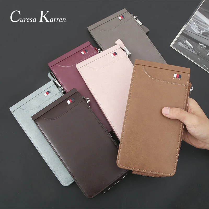 Длинный кошелек для мужчин и женщин модный многофункциональный бумажник из