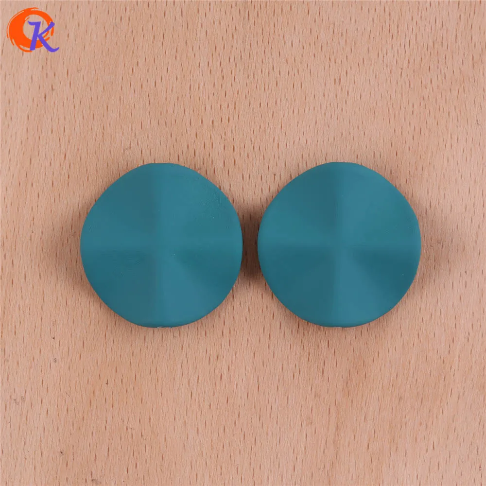 Cordial Design 26mm 100Pcs Jewelry Accessories/Acrylic Beads/Wave Flower Shape/Hand Made/Rubber Effect Beads/Earring Findings - Color: Dark Green