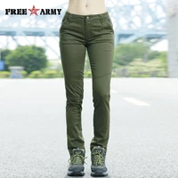 plus size full length pants women mid waist autumn military green pencil pants casual joggers women bottom female trousers cotto
